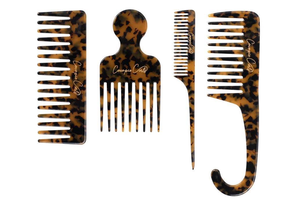 Coco’pie Curls Natural Hair Combs Cheetah Bundle