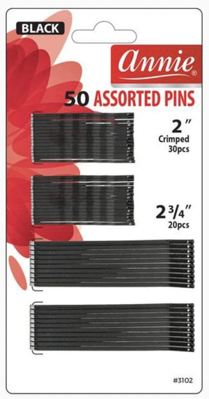 Coco'pie Curls Annie (50) pc Black Assorted Bobby Pins
